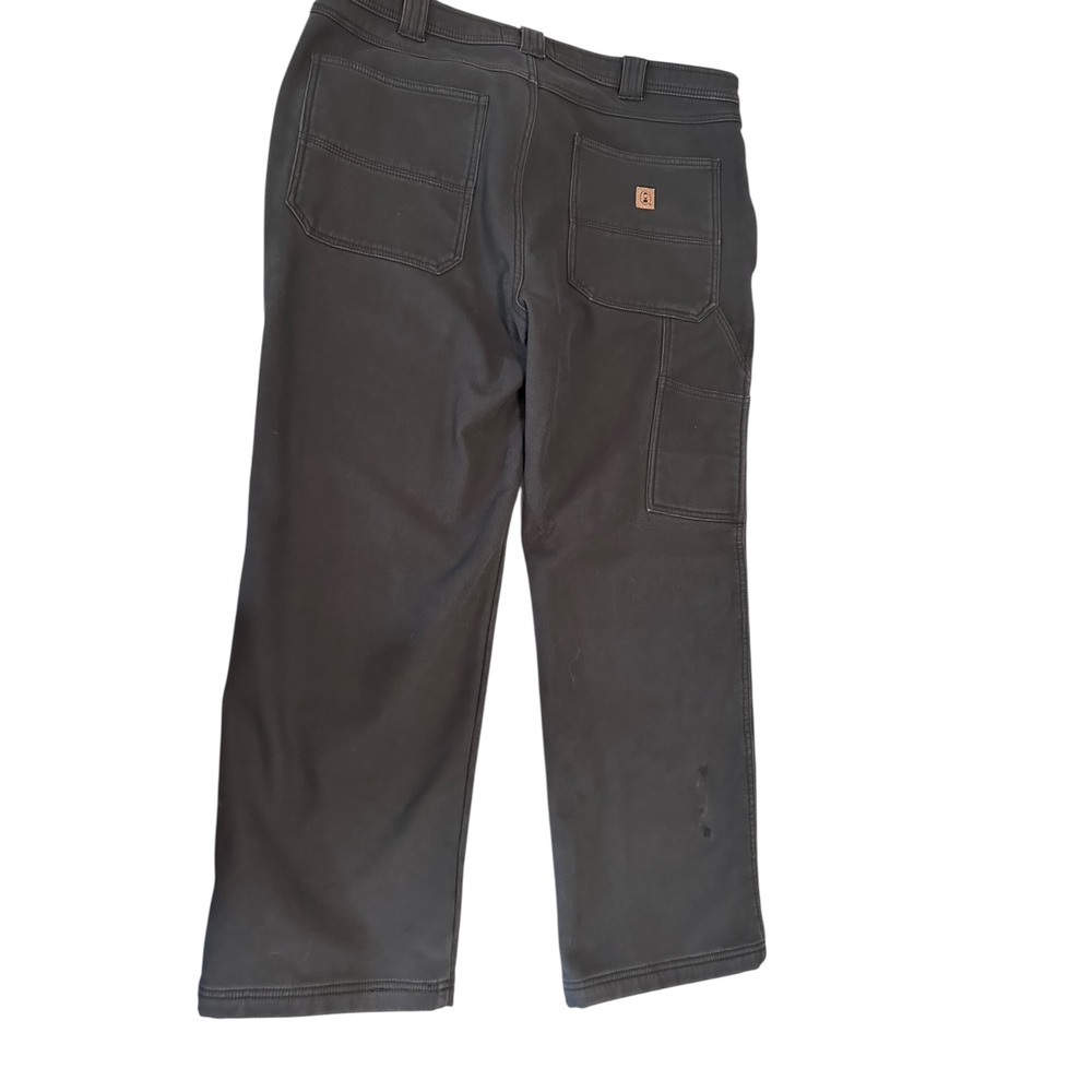 Coleman Mens 38x30 Fleece Lined Canvas Utility Work Pants Black Stretch